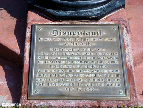 Disneyland Dedication Plaque