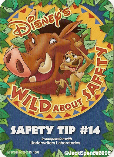 Disney's Wild About Safety Complete 22 Card Set featuring Pumbaa and Timon 