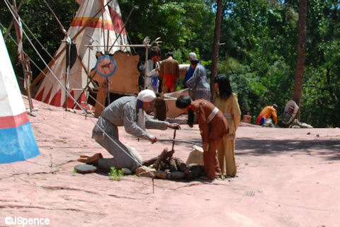 Native Americans at work in Frontierland