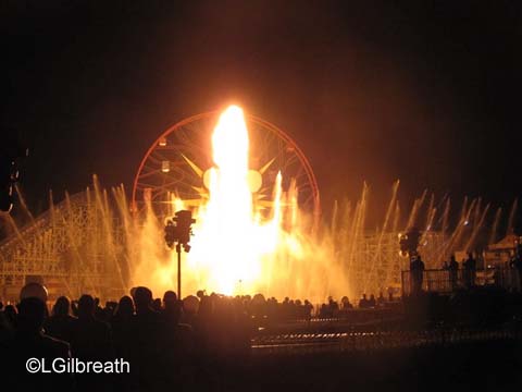 World of Color Celebrate fire pillar