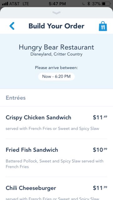 Disneyland Mobile Order