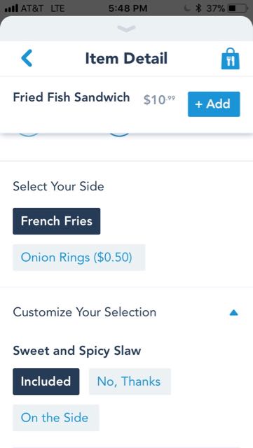 Disneyland Mobile Order