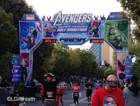 Avengers Half Marathon finish line