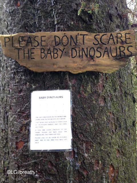 Baby dinosaur sign