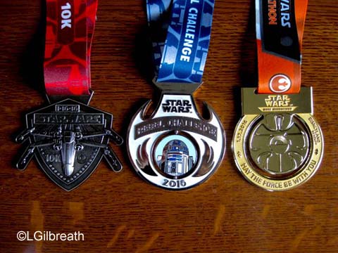 2016 Star Wars Half Marathon medals
