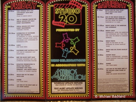 Studio20 Schedule of Events