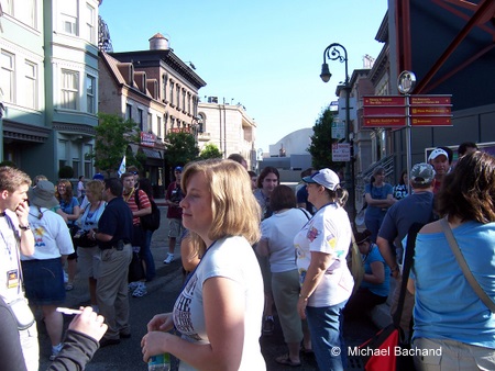Waiting in front of Premiere Theater