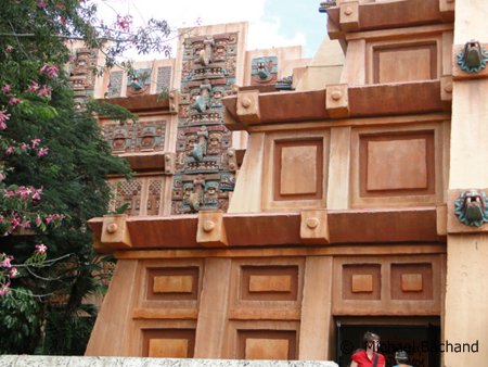 The artwork on front of the pyramid