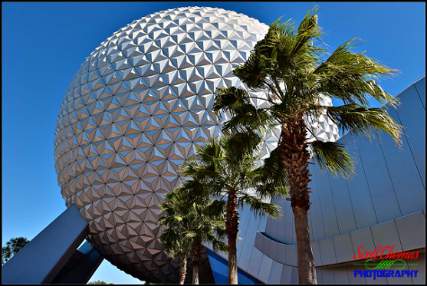 Spaceship Earth in Epcot's Future World, Walt Disney World, Orlando, Florida