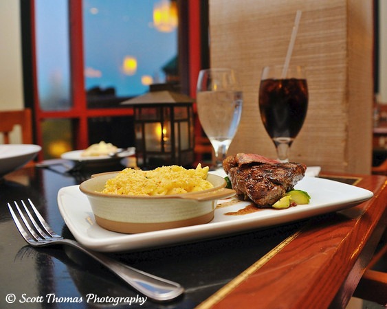 Grilled Buffalo Striploin at the Artist Point restaurant in the Wilderness Lodge Resort, Walt Disney World, Orlando, Florida Grilled Buffalo Striploin at the Artist Point restaurant in the Wilderness Lodge Resort, Walt Disney World, Orlando, Florida