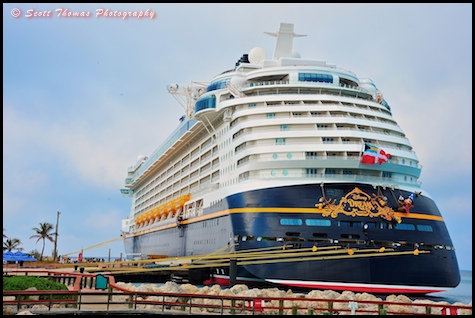 The Disney Dream docked at Castaway Cay. The Disney Dream docked at Castaway Cay.