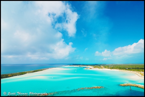 Castaway Cay from the deck of the Disney Dream cruise ship Castaway Cay from the deck of the Disney Dream cruise ship.