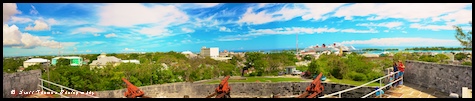 Panoramic view from the top of Fort Fincastle on Nassau in the Bahamas.