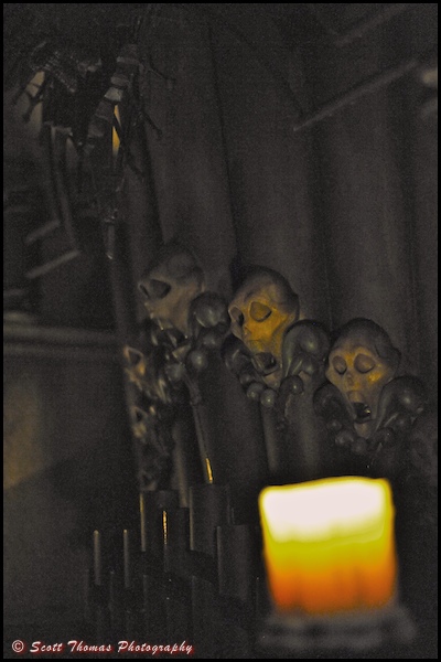 Graveyard queue at the Haunted Mansion in the Magic Kingdom, Walt Disney World, Orlando, Florida.
