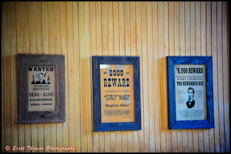 Wanted signs at the Frontierland Train Station in the Magic Kingdom, Orlando, Florida.