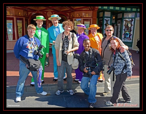 The Dapper Dans pose with the AllEar.net gang on Main Street USA in the Magic Kingdom, Walt Disney World, Orlando, Florida.