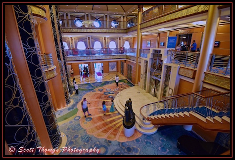 Lobby of the Disney Magic cruise ship, Disney Cruise Line, Bahamas
