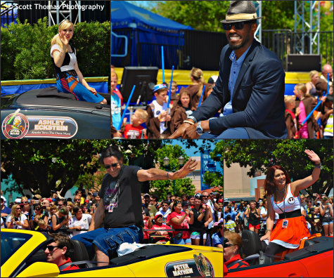 Celebrities in the Legends of the Force Motorcade in Disney's Hollywood Studios, Walt Disney World, Orlando, Florida