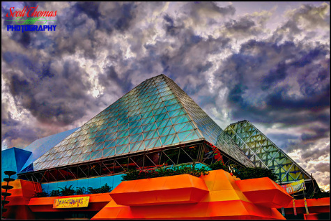 Parallelograms framework on Imagination pavilion in Epcot's Future World, Walt Disney World, Orlando, Florida Parallelograms framework on Imagination pavilion in Epcot's Future World, Walt Disney World, Orlando, Florida
