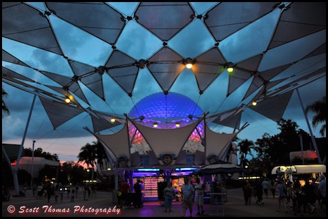 Spaceship Earth in Epcot's Future World, Walt Disney World, Orlando, Florida Spaceship Earth in Epcot's Future World, Walt Disney World, Orlando, Florida