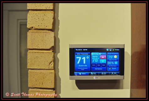 A Wi-Fi Digital Thermostat inside the Vision House exhibit at Epcot's Innoventions, Walt Disney World, Orlando, Florida
