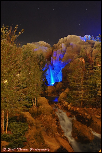 Waterfall near the Be Our Guest restaurant in the Magic Kingdom, Walt Disney World, Orlando, Florida