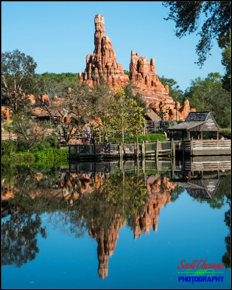 Big Thunder Mountain Railroad in Frontierland on a still morning at the Magic Kingdom, Walt Disney World, Orlando, Florida Big Thunder Mountain Railroad in Frontierland on a still morning at the Magic Kingdom, Walt Disney World, Orlando, Florida