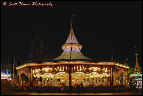 The Prince Charming Regal Carrousel in the Magic Kingdom, Walt Disney World, Orlando, Florida.