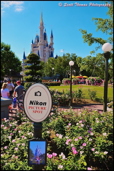 Nikon Picture Spot for Cinderella Castle in the Magic Kingdom, Walt Disney World, Orlando, Florida