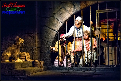 Jail scene of Pirates of the Caribbean in Adventureland at the Magic Kingdom, Walt Disney World, Orlando, Florida