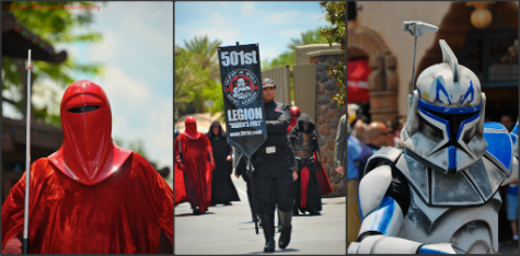 Members of the 501st Legion march in the Star Wars Celebrity Motorcade in Disney's Hollywood Studios, Walt Disney World, Orlando, Florida