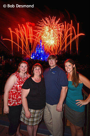 Wishes family portrait in the Magic Kingdom, Walt Disney World, Orlando, Florida.