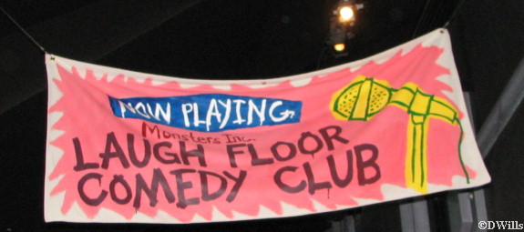 Laugh Floor Comedy Club signage installed
