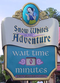 Snow White Wait Time Sign