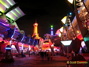 Entrance to Tomorrowland at Night