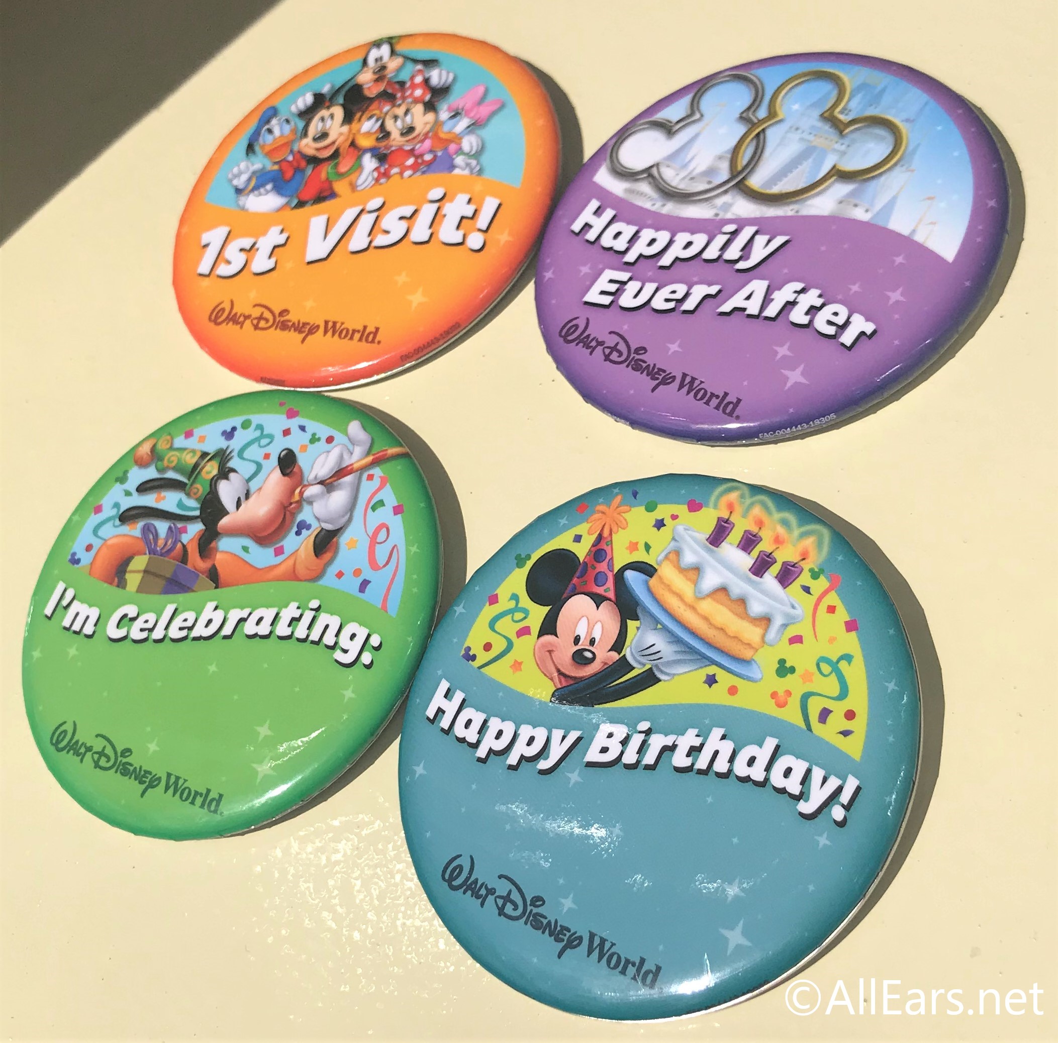 Disneyland souvenir button pinback Happy Birthday Disney 3" badge pin Mickey