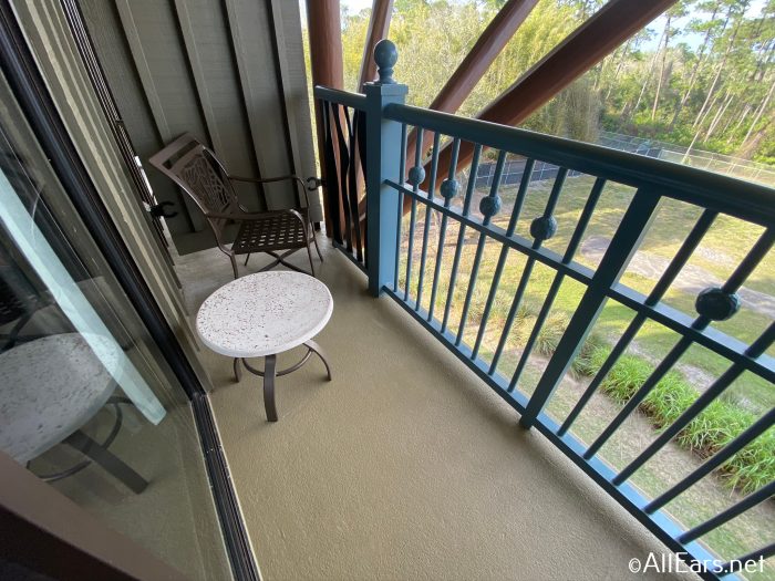 balcony and chairs Animal Kingdom Lodge Resort Room Tour March 2020 32 2