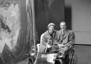 Walt and Lillian at Mr. Toad in Disneyland