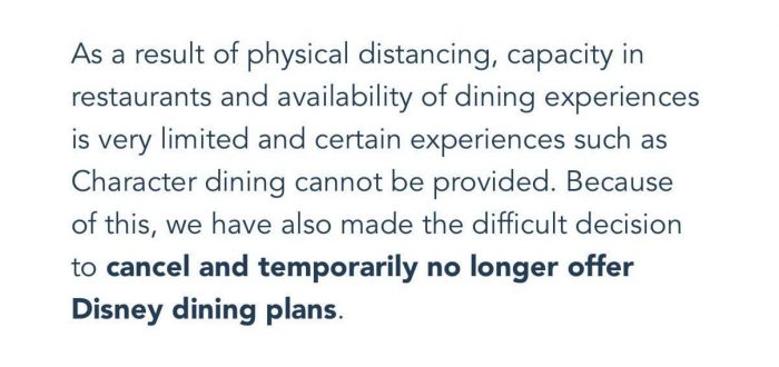NEWS: Character Dining Will Be Temporarily Unavailable When Disney ...