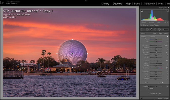 Spaceship Earth with Radial Filter