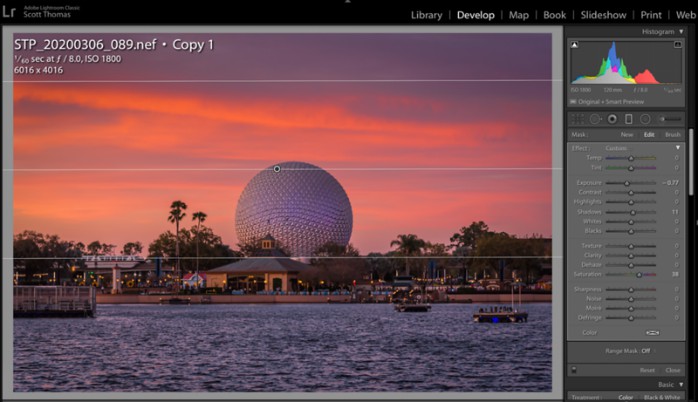 Spaceship Earth with Graduated Filter