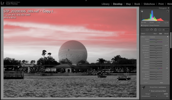 Spaceship Earth with Graduated Filter Mask