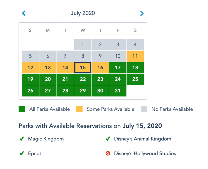 Disney Park Pass Reservation System Walt Disney World