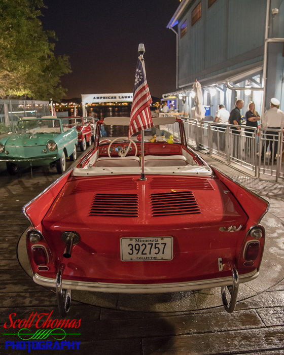 Disney Springs Boathouse Amphicar at Night