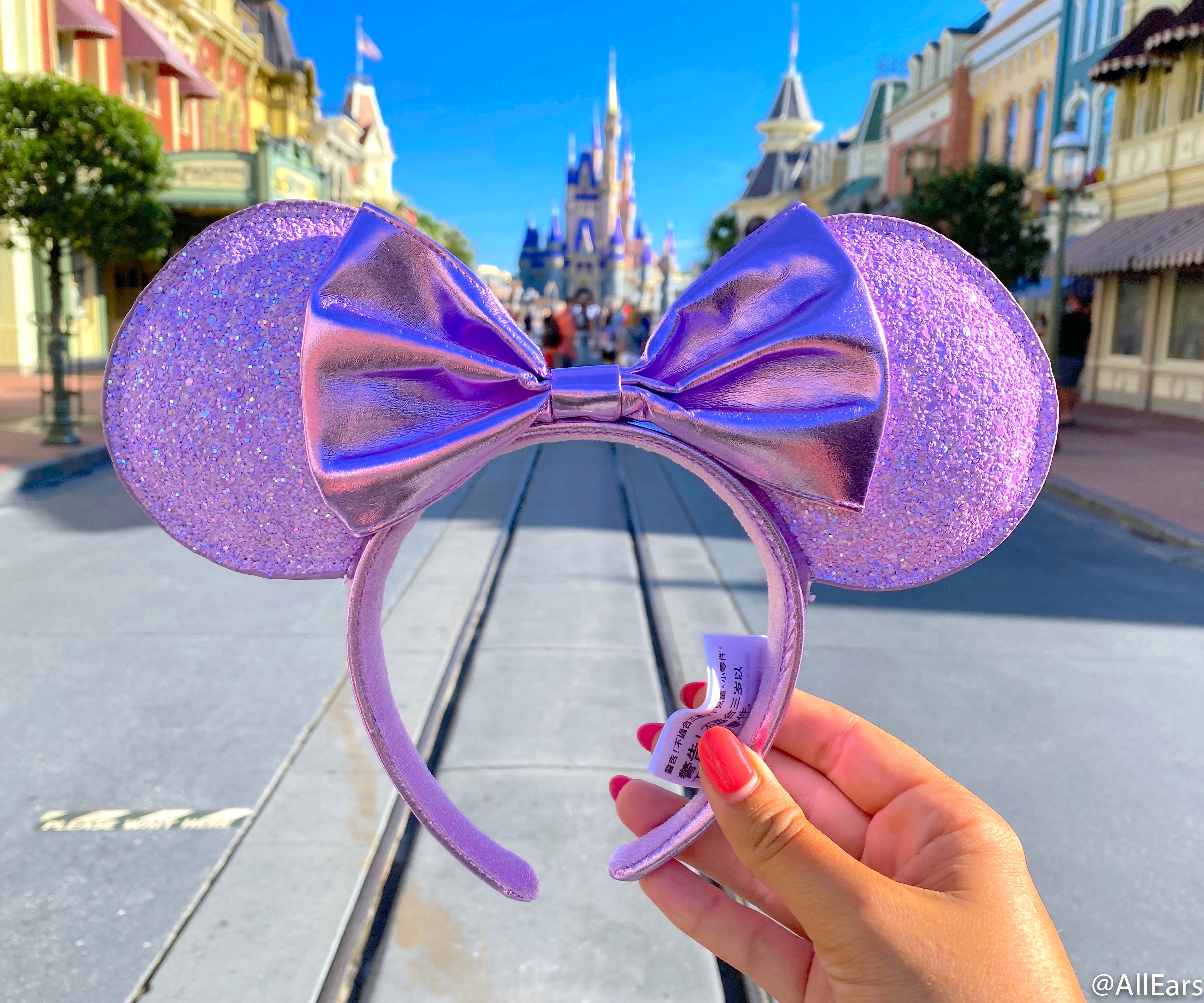 Bow Purple Disney Parks New Sequins Minnie Ears Shanghai Disney Resort Headband 