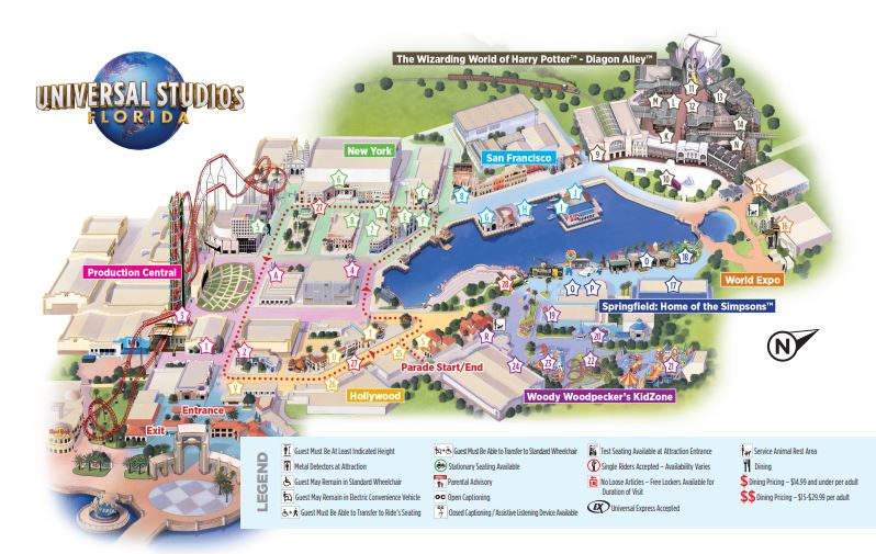 universal studio hollywood map