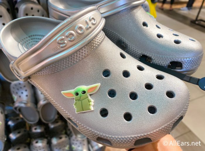 Baby Yoda Crocs in Disney World 