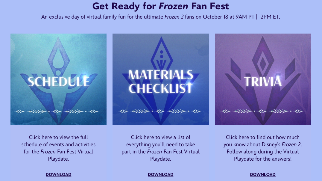 frozen fan disney schedule materials checklist trivia - AllEars.Net