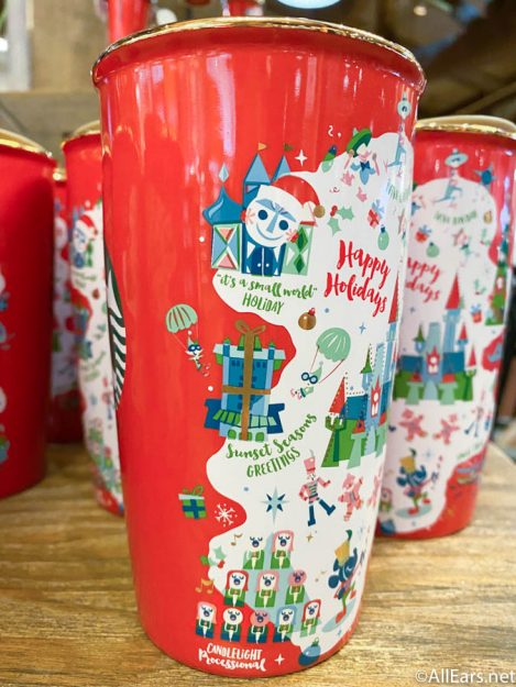 2020 Disney Parks Exclusive Red Starbucks Christmas Holiday Ceramic Tumbler mug 