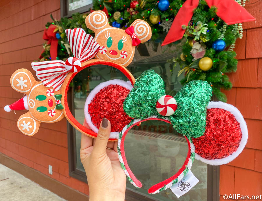 Disney Parks 2020 Christmas Gingerbread Exclusive Minnie Ears Bow Headband 